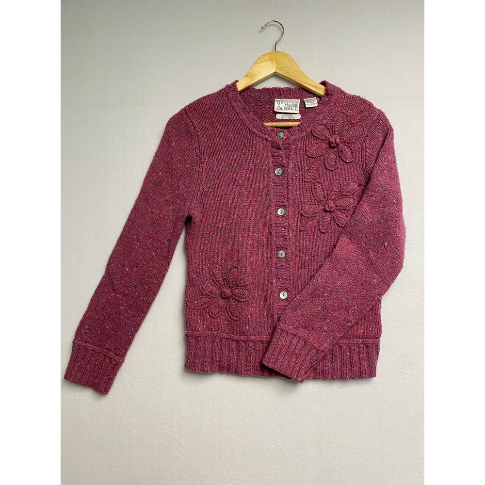Vintage Hastings & Smith Sweater - Pink‎ Floral, Garden Girl,cottage core